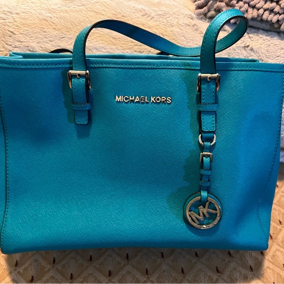 Michael Kors Turquoise Leather Handbag - Picture 1 of 3